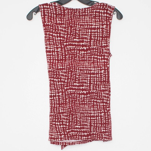 Ann Taylor Womens Top Sleeveless Tie Front Surplice Neck Red Size Medium - Picture 2 of 2